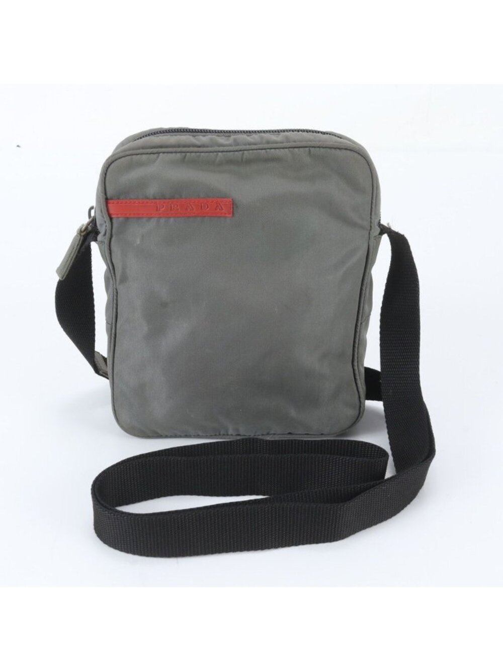 Prada Tessuto Nylon Shoulder Bag Khaki Crossbody Messenger Business